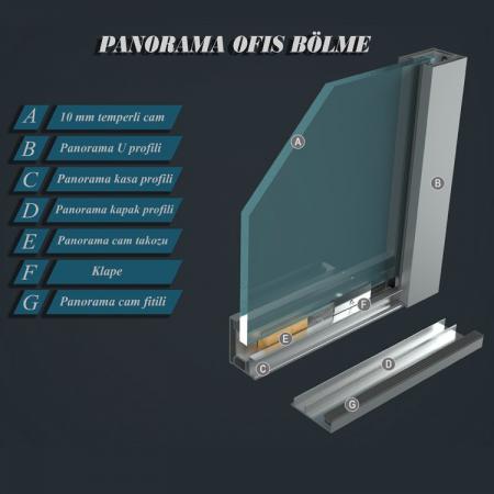 Ofis Bölme Profilleri Tek Cam